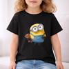 Fun Yellow Man Summer Children's T-shirt with Print for Outdoor 100% Pure Cotton Boys and Girls Comfortable Short-Sleeved Shirt