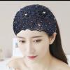 Повязка на голову с бусинами: Женский полый дышащий кружевной платок на голову с широкими полями и защитой лба, резинка для волос.