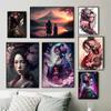 Japanese Geisha Canvas Paintings Abstract Figure Posters and Prints Wall Art Pictures for Living Room Home Decoration