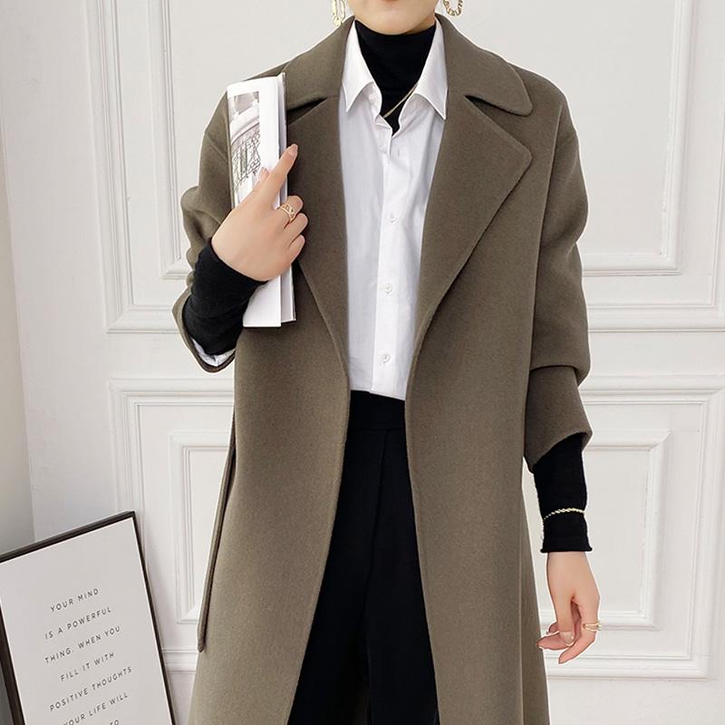 Женское шерстяное пальто TIDENOVEL 100% шерсть осеннее шерстяное длинное пальто ручной работы свободное пальто-бушлат зимняя теплая шерстяная длинная куртка кашемировое пальто