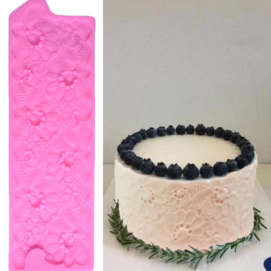 Flower Lace Large Round Lace Fondant Silicone Mold Diy Chocolate Cake Edge Decorative Baking Tool