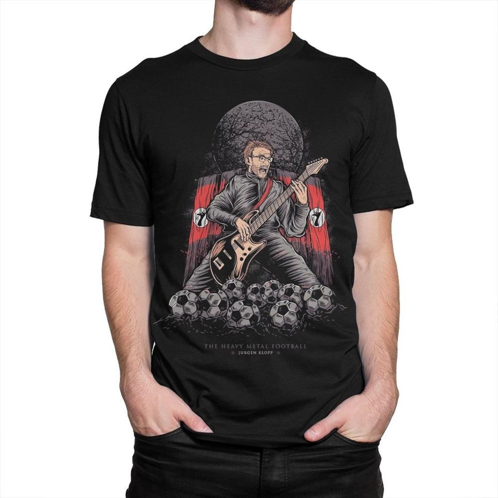 Jurgen Klopp Heavy Metal Football Men's T-Shirt / 100% Cotton Tee / Men's Women's All Sizes (yw-372)