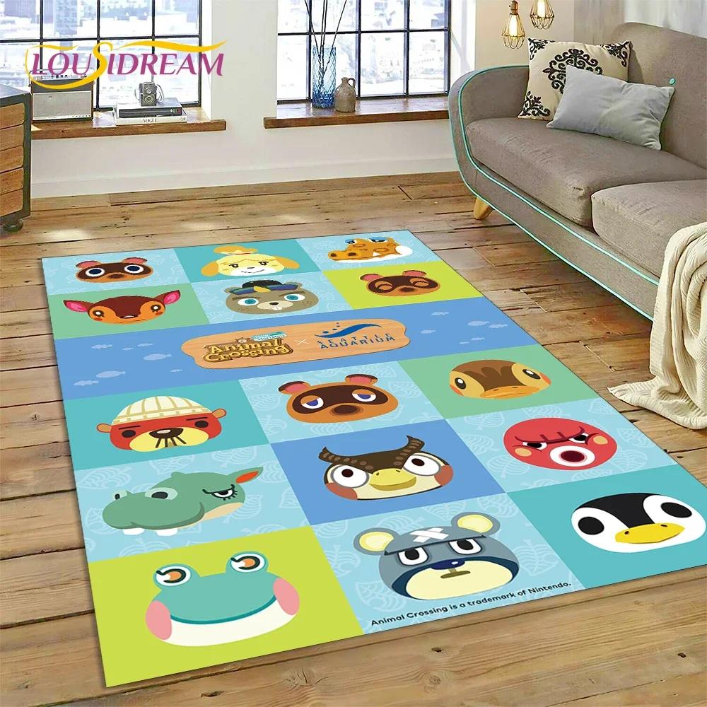 Cute Animal Crossing New Horizons Cartoon Carpet Rug for Bedroom Living Room Home Sofa Decoration,Kid Game Large Decor Floor Mat