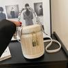 Соломенные круглые маленькие сумки через плечо для женщин, модные летние сумки в стиле бохо и дамские повседневные пляжные сумки-ведра для отпуска