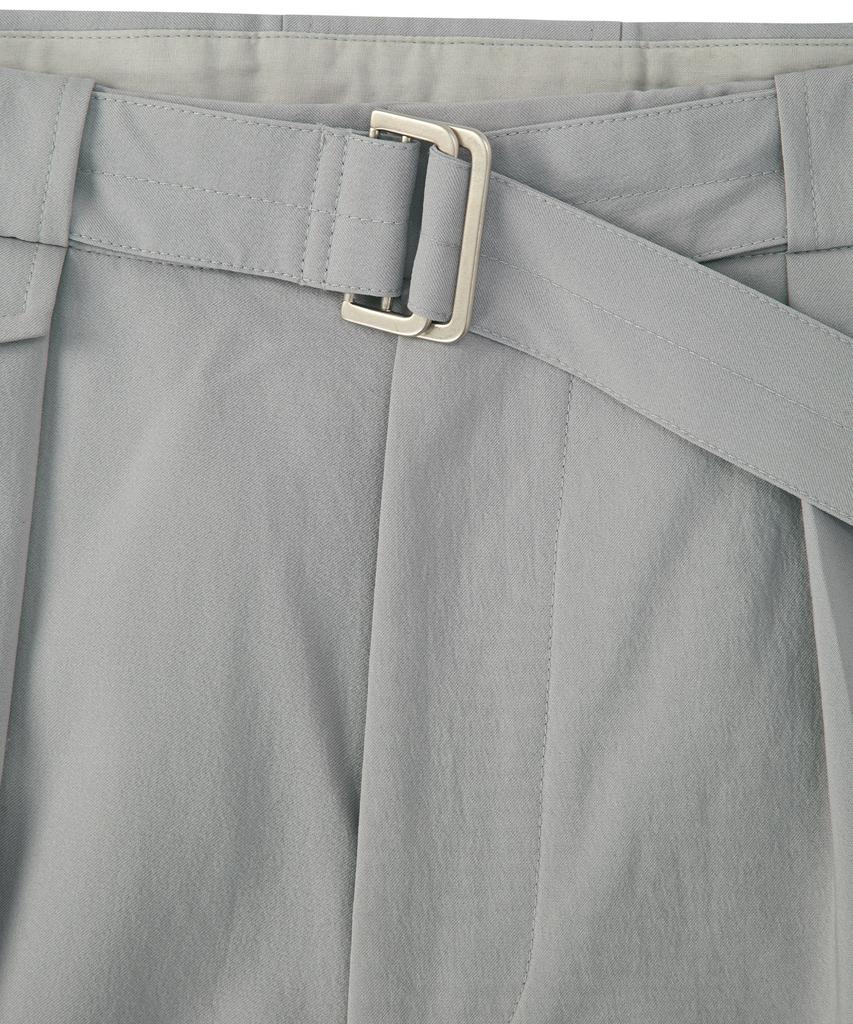 EZIO Belted Pocket Wide Pants - Gray