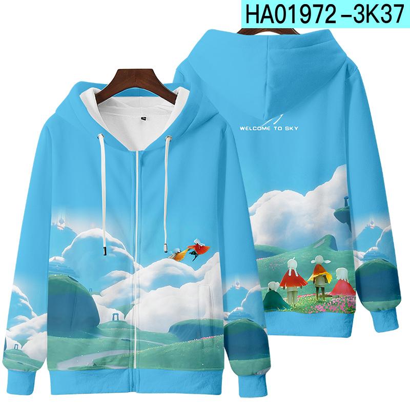 2025 Sky Children of The Light 3D Print Zop Up Женская/Мужская толстовка с капюшоном Уличная одежда Косплей Куртка с капюшоном на молнии Верхняя одежда