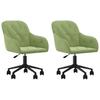 Dining Room Chairs 2 pcs Swivel Light Green Velvet