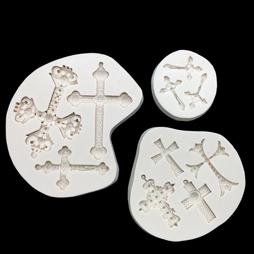 Крест Силиконовая форма Сахарная мастика Шоколад Кекс Форма для выпечки Инструменты для украшения торта из мастики