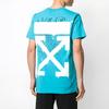 Off-White Мужская футболка с коротким рукавом и буквенным принтом Dripping Arrow, синие OMAA027R201850053901