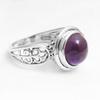 Аметист Драгоценный камень Ручная работа Массивное кольцо 925 стерлинговое серебро Камень февраля Ювелирные изделия