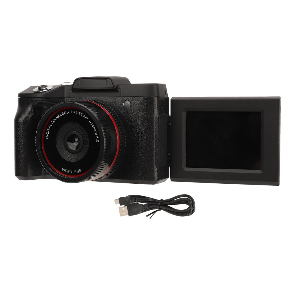 1080P Digital Camera 16MP HD Flip 2.4in TFT Screen 14 Thread Hole 16X Digital Zoom Compact Camera