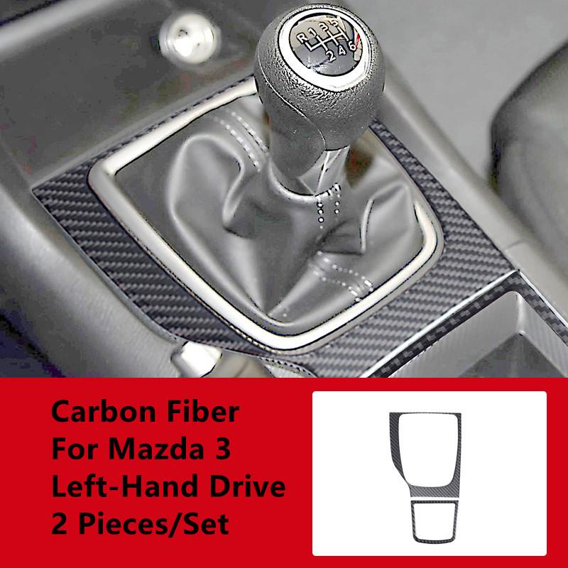 Углеродное волокно автомобильная дверь, панель переключения передач, центральное управление, декоративная крышка, наклейки для салона автомобиля Mazda 3 Axela