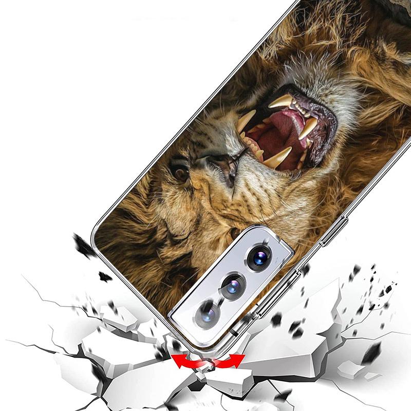 Чехол для телефона 'Лев Альфа-самец Детеныш Король' для Samsung Galaxy S24 S25 Edge S26 Ultra S23 S22 S21 Plus S20 FE + Чехол с индивидуальной печатью