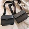 Винтажная однотонная женская сумка через плечо, простая текстура, универсальный широкий плечевой ремень, модная маленькая квадратная сумка, съемный регулируемый плечевой ремень