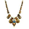 [B1405] - Brown / Turquoise 'Clèves' Designer Necklace