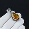 Подвеска с медовым топазом в форме гроба, подвеска из стерлингового серебра 925 пробы, подвеска ручной работы, ювелирные изделия из драгоценных камней в форме гроба, серебряные украшения для женщин