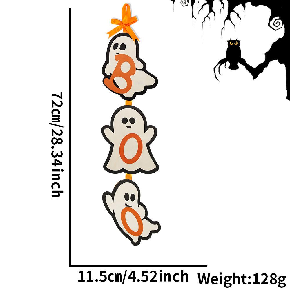 Элегантная деревянная табличка «Boo» на Хэллоуин с дизайном привидения для праздничного украшения дома и сада