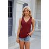 YYFS Women's Fashion Casual Summer Spring Solid Color Print Sleeveless V-Neck Blouses & Shirts