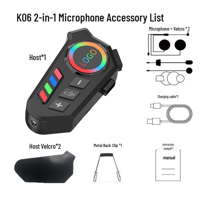 Многоцветная Bluetooth-гарнитура для шлема с шумоподавлением для музыки и звонков