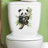 Cartoon Cute Red Panda Eating Bamboo Toilet Stick Bathroom Toilet Home Decoration Wall Stickers