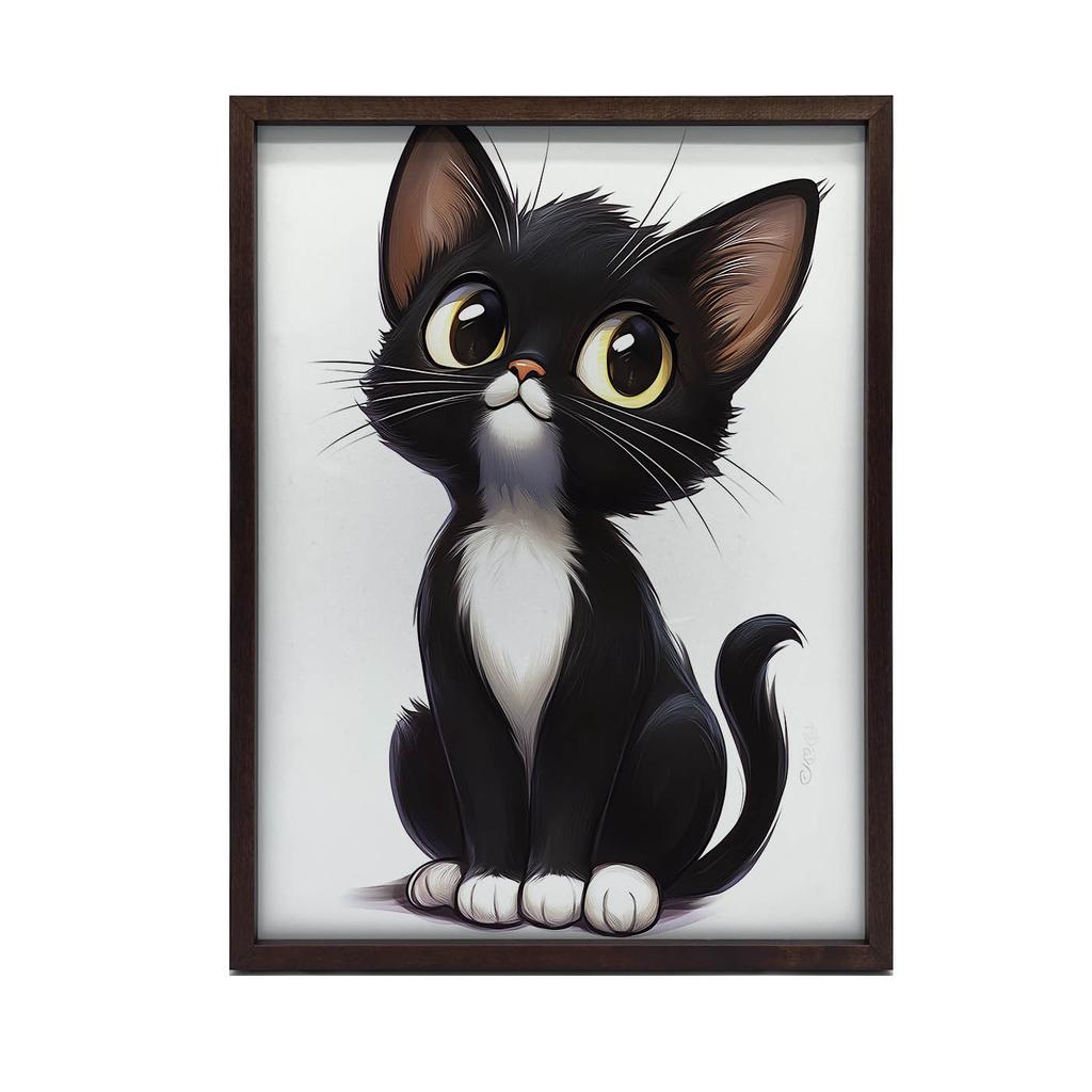 Plakat Kocurek W Bieli Plakat Kocurek W Bieli, 40X50 Cm, Rama Aluminiowa Czarna, Papier Matowy 230 Gsm