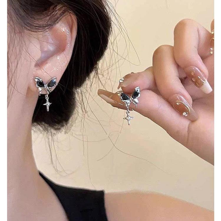 iF ME 3 пары/компл. серьги-гвоздики со звездами и бабочками, набор для женщин, серебряные серьги с кристаллами циркона, аксессуары, ювелирные изделия