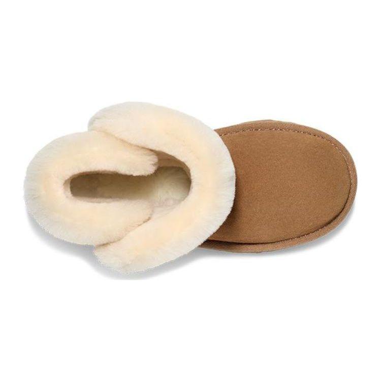 UGG Удобные теплые дышащие ботинки с низким вырезом из овчины и шерсти, детские ботинки коричневого цвета 1153637K-CHE