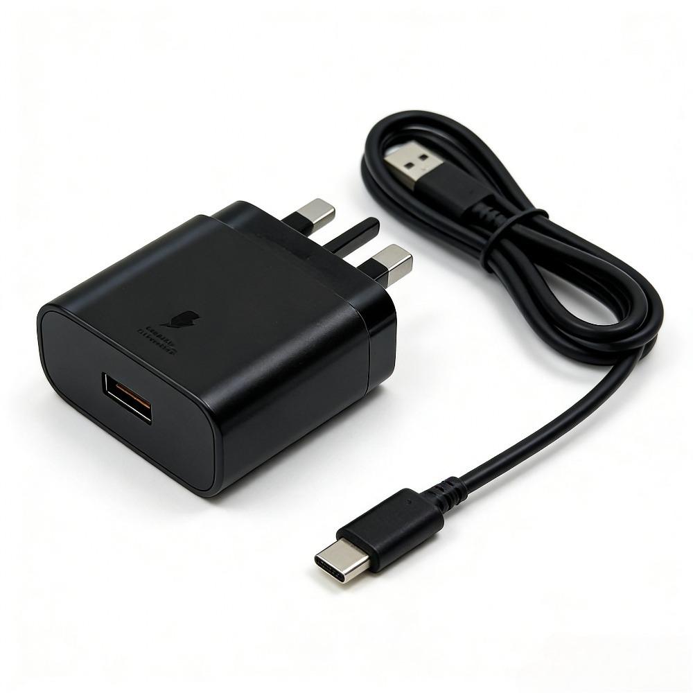 Samsung Комплект быстрой зарядки PD 45 Вт (EP-TA845), Британская вилка, USB-C на USB-C кабель 5А, Супербыстрая зарядка для телефонов/планшетов Galaxy