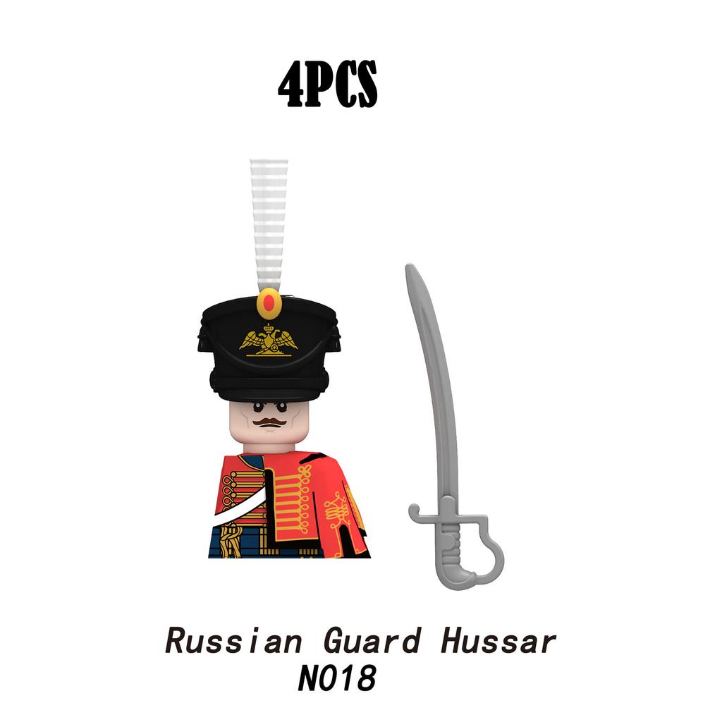 Военные Наполеоновские войны Солдаты Строительные блоки WW2 Русско-британская армия Фигурки Гвардия Пехота Оружие MOC Кирпичи Мальчик Игрушка