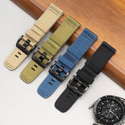 Универсальный холщовый нейлоновый ремешок 20 мм 22 мм для Huawei Watch GT5/4/3 46 мм Ремешок для Samsung Galaxy Watch 7 6 5 4 для Redmi 3/5Active