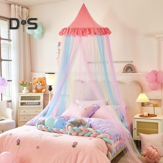 Радужный балдахин для кровати для девочек Dreamy Kids Princess Dome Bed Палатка дышащая москитная сетка Декоративная детская кроватка Палатка для девочек