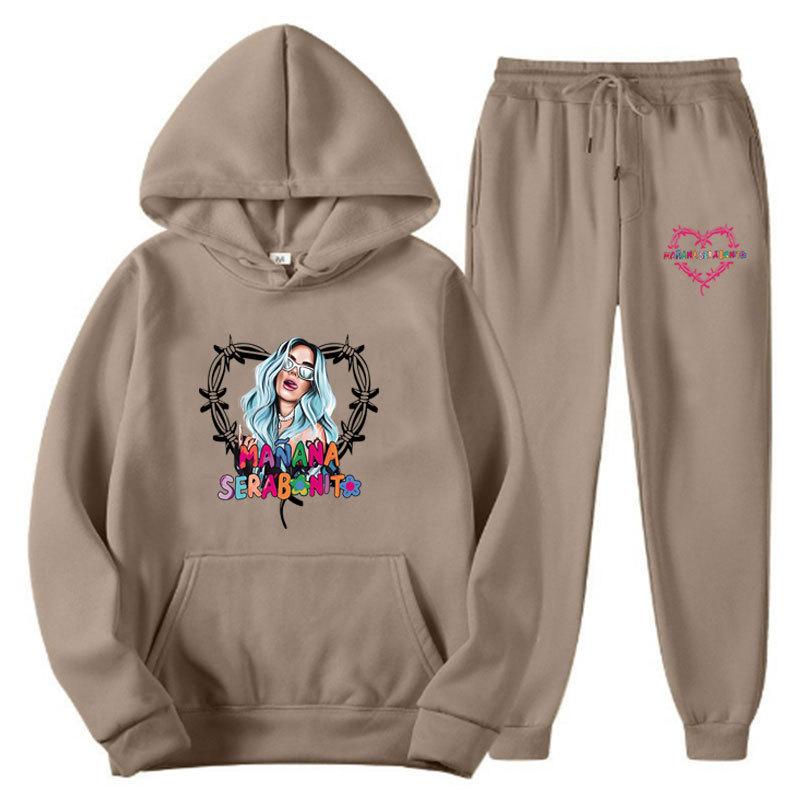 Новинка 2023, мужской комплект с капюшоном с принтом и резьбой по низу для мужского и женского повседневного спортивного комплекта