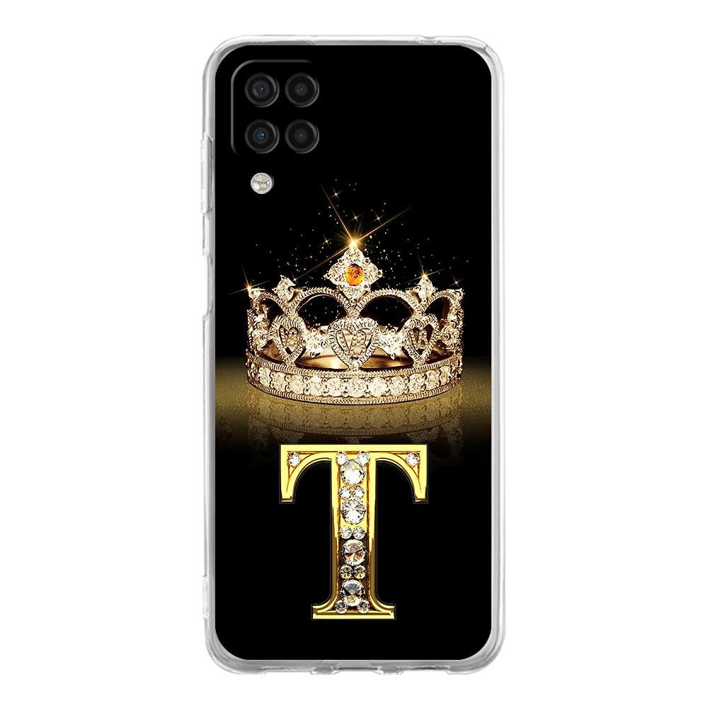 Чехол для Samsung A13 A15 A25 A51 A71 A21S A11 A12 A31 A52 A41 A23 A53 A73 A32 5G A03S A05s Чехол Diamond Crown Letter 26 букв