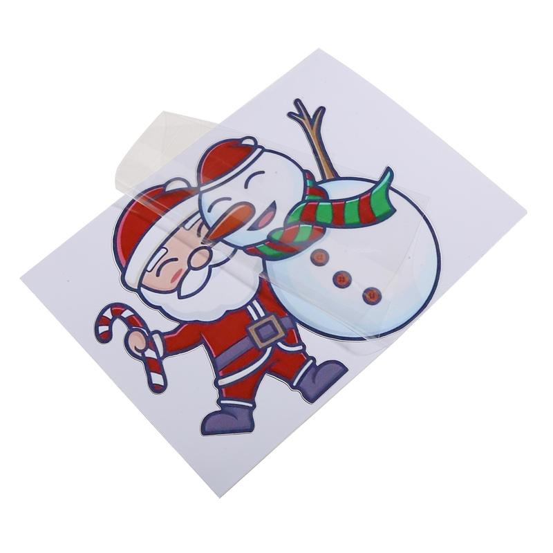 Рождественская наклейка на автомобиль Санта-Клаус Лось Мультфильм Кузов автомобиля Авто Стекло Зеркало Окно Стена Украшения Статические наклейки