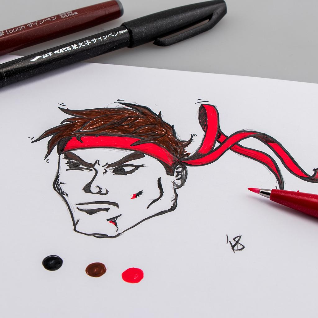 Pentel Sign Pen Brush Touch SES15C-A Набор из 10 шт. Черный Маркер с тонким наконечником для письма и рисования