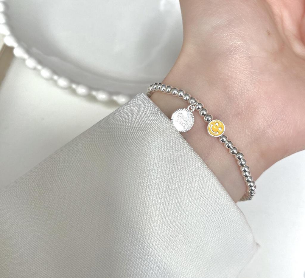 Корейский браслет из бисера «Смайлик-медведь» с любовью — 2021 г., регулируемый радужный дизайн