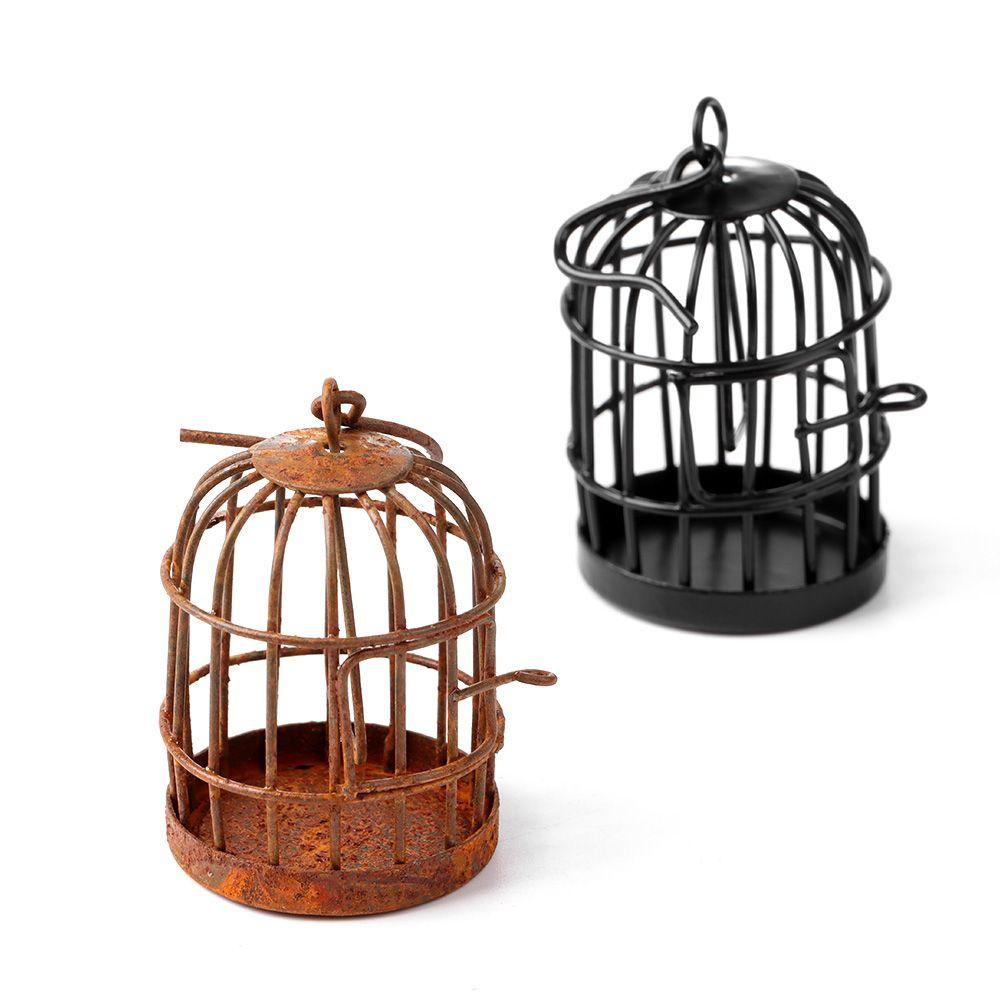 1:6 1:12 Doll House Home Decoration DIY Micro Landscape Bird Cage Iron Metal