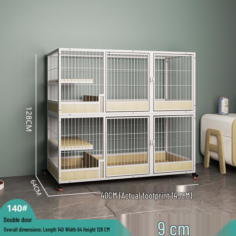 Solid Wood Multi-Layer Cat House Cage with Large Space for Breeding
