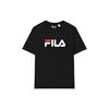 Fila Brand Logo Print American Retro Round Neck Short Sleeve T-Shirt Unisex Tops Black F51U318199F-BK