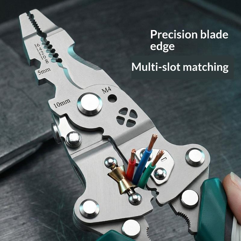Foldable Portable Wire Stripper Heavy Duty Multifunctional Pliers Crimping Tool for Telephone Line Maintenance