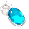 Swiss Blue Topaz Gemstone 925 Sterling Silver Jewelry Pendant 1.81"