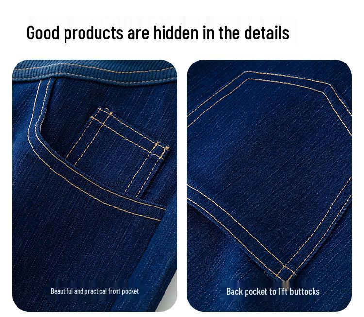Maternity Dark Blue Wide-Leg Denim Jeans - Colorfast, Casual, Straight-Leg Support Pants for Spring.