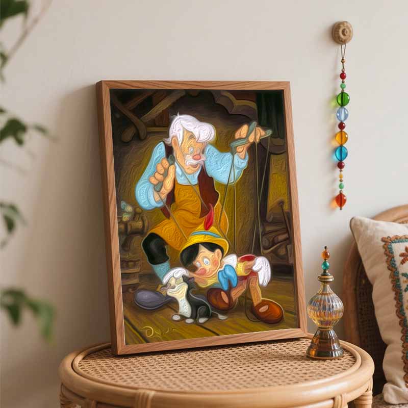 disney pinocchio geppetto digital oil painting hand painting kit diy home decoration