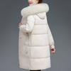 Middle Age Woman Winter Long Coats Hooded Faux Fur Collar Casual Thick Warm Parkas Women's Jackets