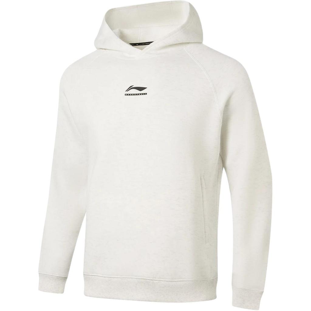 Men's Li-Ning Basketball Collection Sweatshirts Men's Heather Gray Mother Of Pearl White Hooded