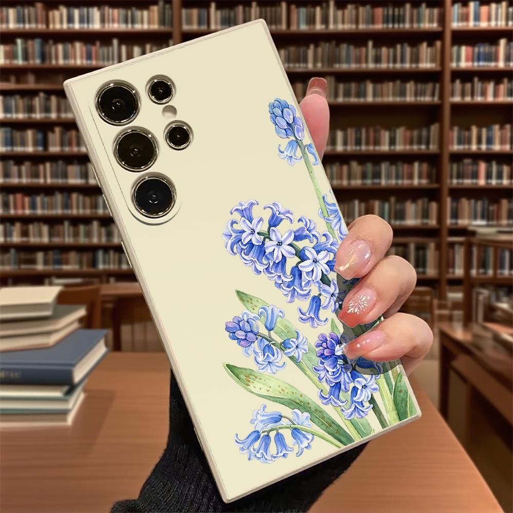 Blue Hyacinth Watercolor Slim Fit Phone Case Anti Scratch Drop Protection For Samsung Galaxy S26 S25 S24 Ultra FE A Series