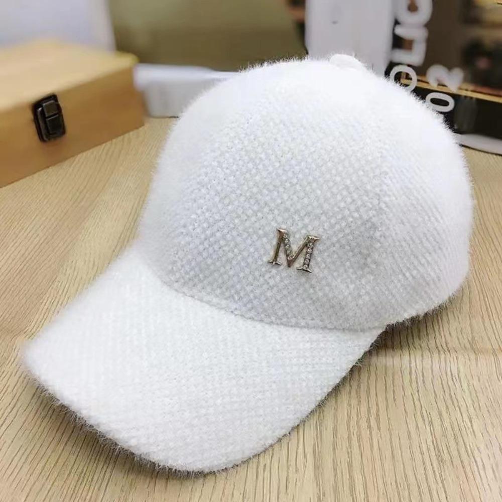 Модная однотонная бейсболка с кроличьим мехом, регулируемая, теплая, утолщенная, из норкового бархата, для осени и зимы