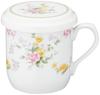 NARUMI Flower Mug with Lid, 290cc, Cute Floral Pattern, Flower Ring Design, Tea Strainer Included, Lidded Mug, Mother's Day Gift, Microwave Safe,
