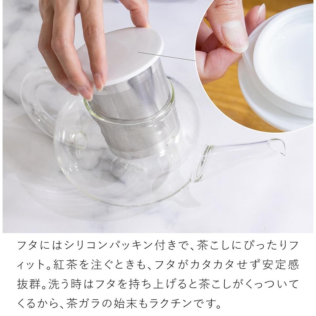 Smith & Shu Bai Hao TeaPots Clear Glass Teapot with Clear Handle (600ml)