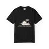 Sunset Palm 'Living the Dream' T-Shirt | Beach Line Art, Relaxed Vibes